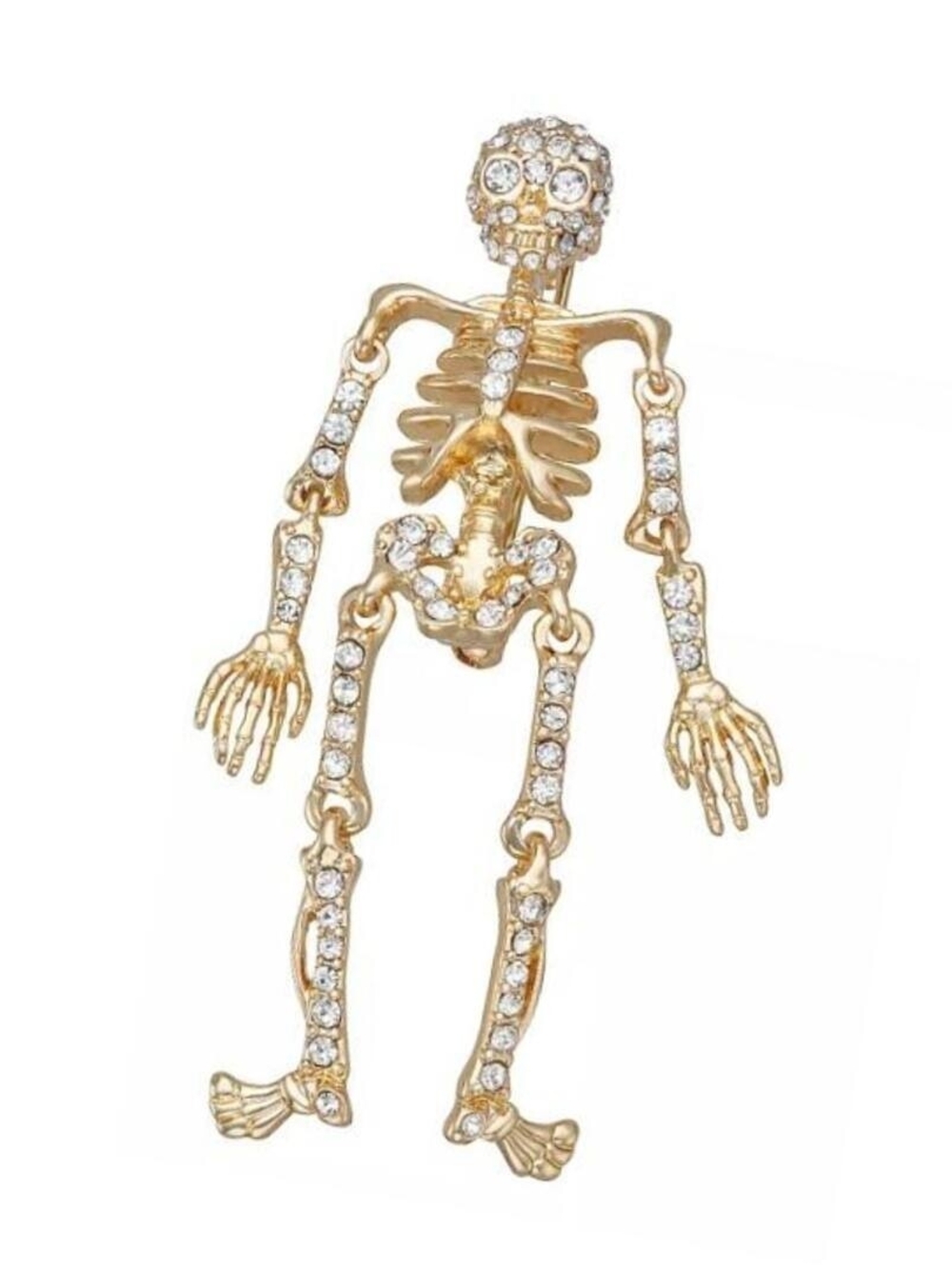 Napier Halloween Goldtone Skeleton Pin